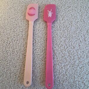 Set of 2 Mini Pink Silicone Spatulas